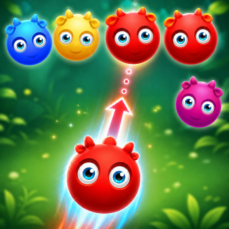 Cute Monster Bubble Shooter