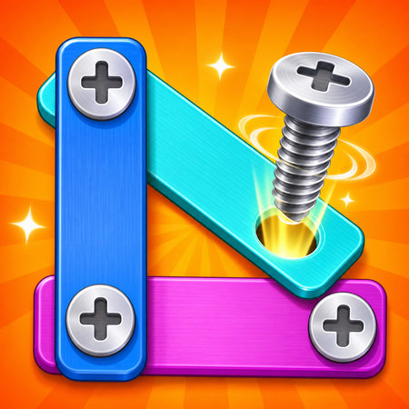 Nuts And Bolts Screw Puzzle