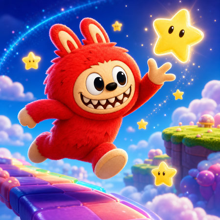 Labubu Chasing the Stars